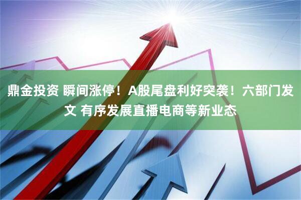 鼎金投资 瞬间涨停！A股尾盘利好突袭！六部门发文 有序发展直播电商等新业态